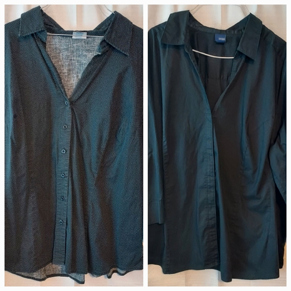 Women's 3X Button Blouse 3/4 Sleeve